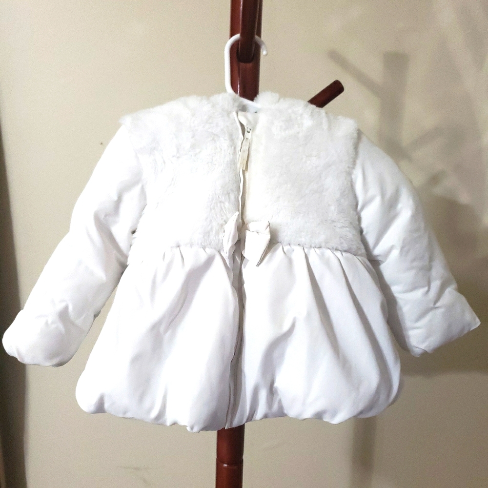 Little me 18M white winter coat